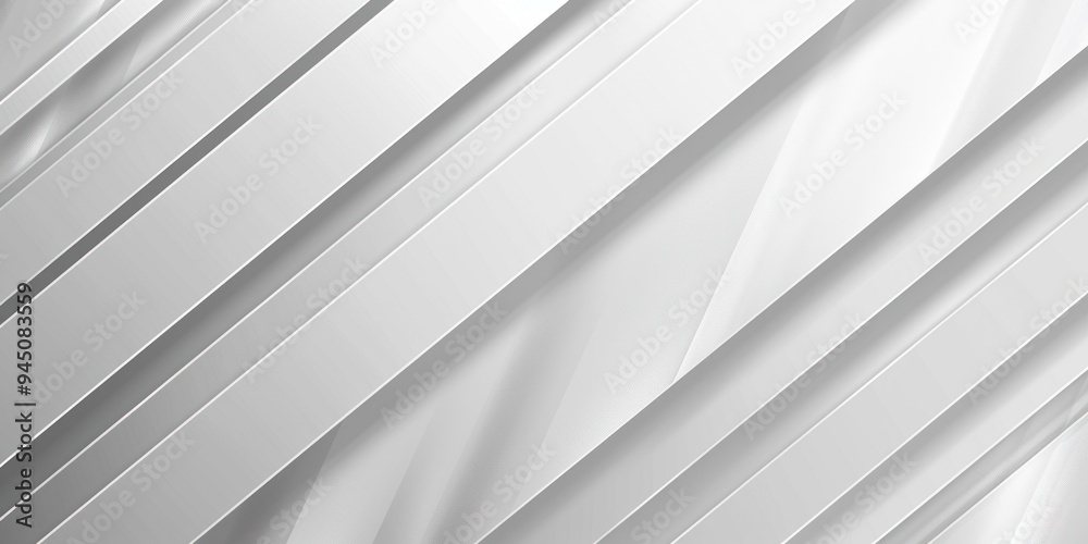 Obraz premium Diagonal metallic stripes with soft shadows on light background.