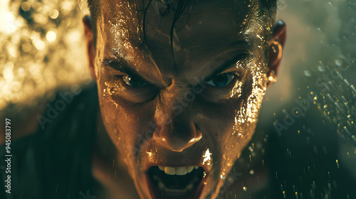 sweaty man finishing exercise