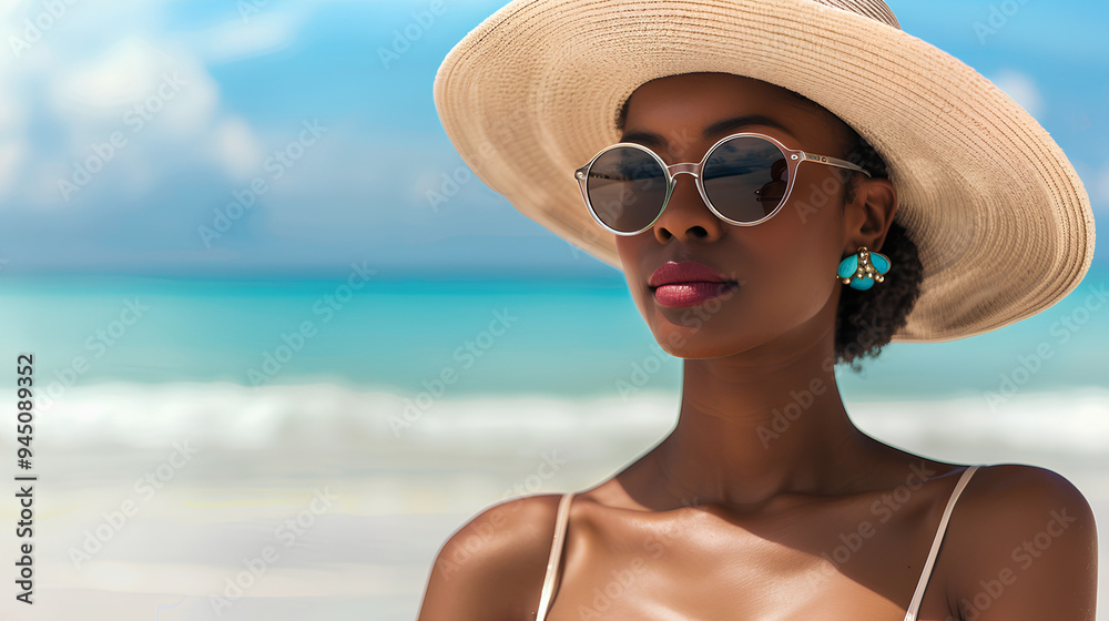 Fototapeta premium beautiful woman on holiday at the beach