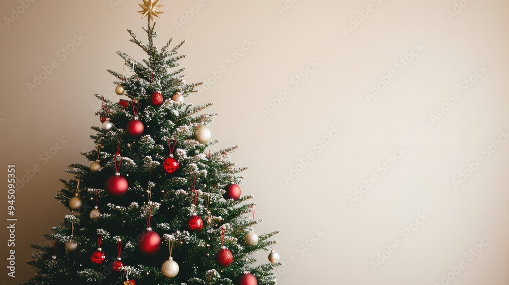 Christmas Tree with Decorations. Copy Space Christmas Tree with Decorations. Copy Space