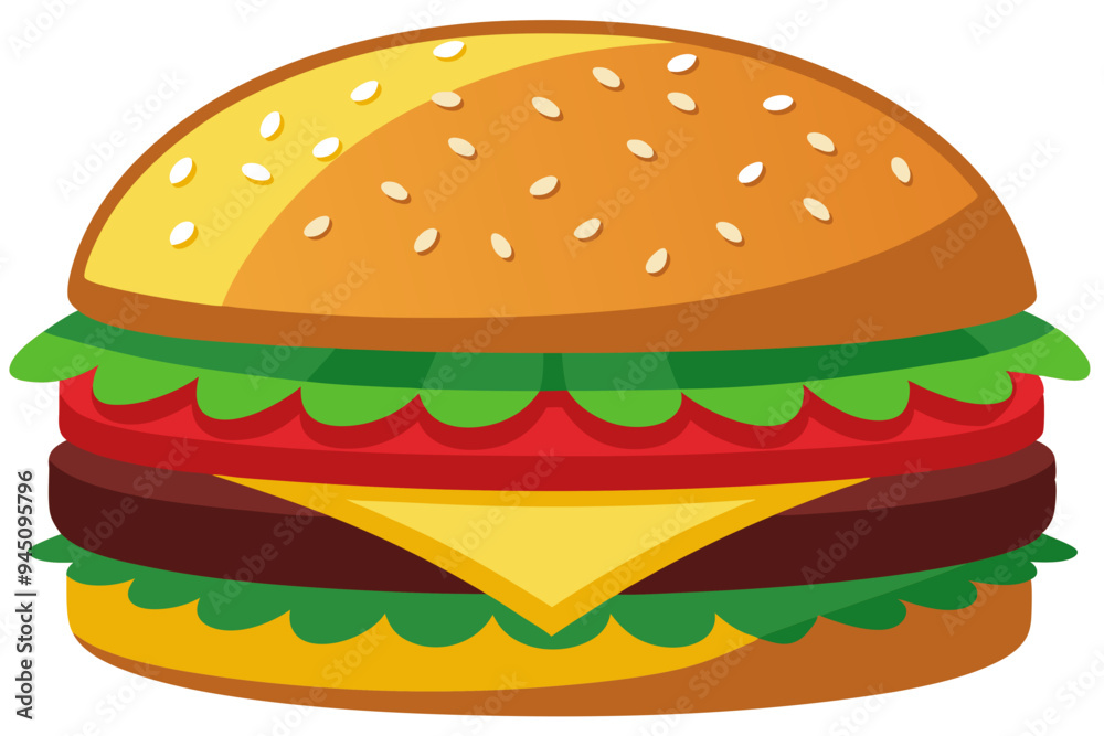 Delicious Burger Vector Illustration for Food Designs Delicious Burger Vector Illustration for Food Designs