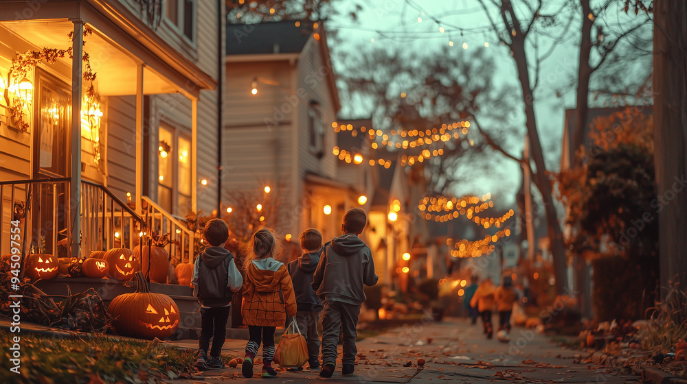 ハロウィンのイベントに参加する子供達 ハロウィンのイベントに参加する子供達