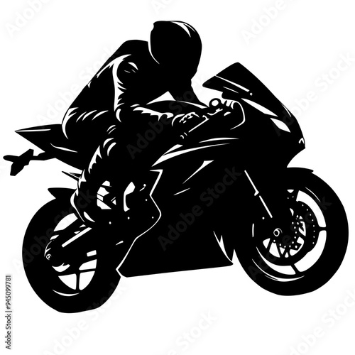 biker on motorcycle, biker riding sport motorbike 