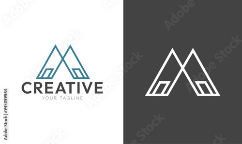  Real estate home logo design in letter A and M shape template photo