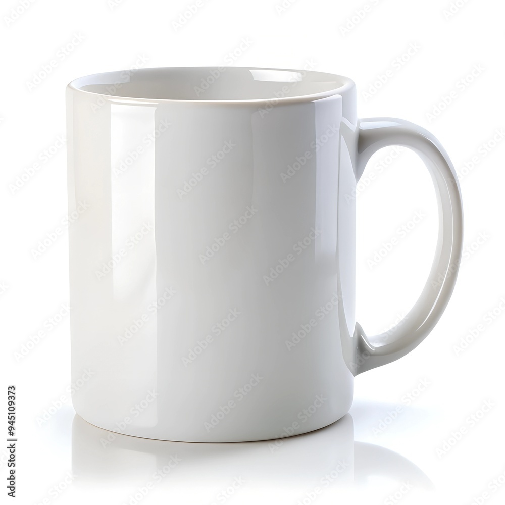Blank white tea mug mockup isolated on white background Blank white tea mug mockup isolated on white background