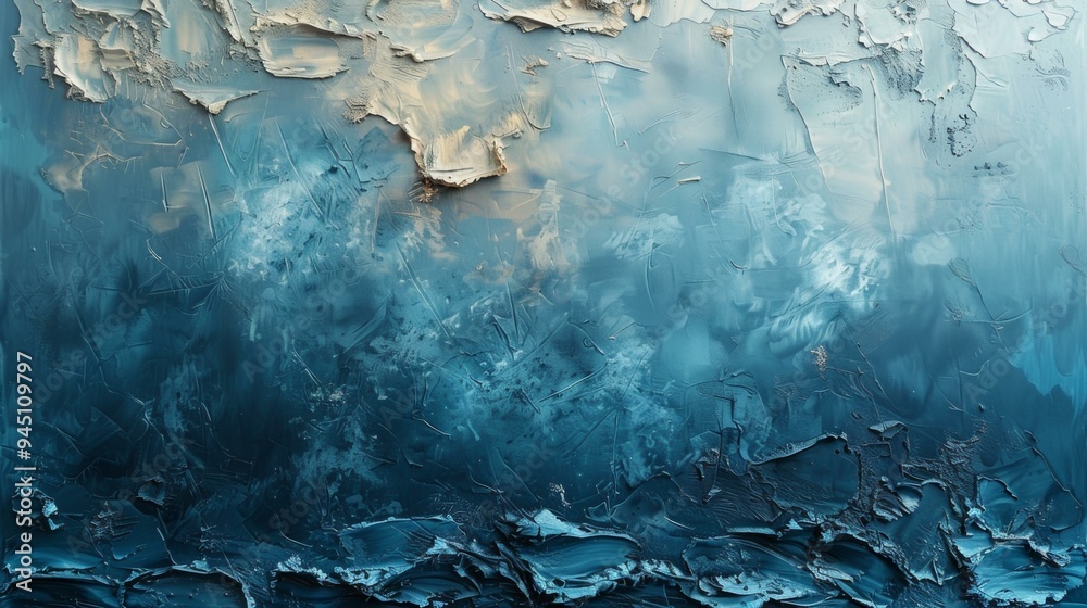 Abstract Ocean Landscape Art, Textured Painting Abstract Ocean Landscape Art, Textured Painting