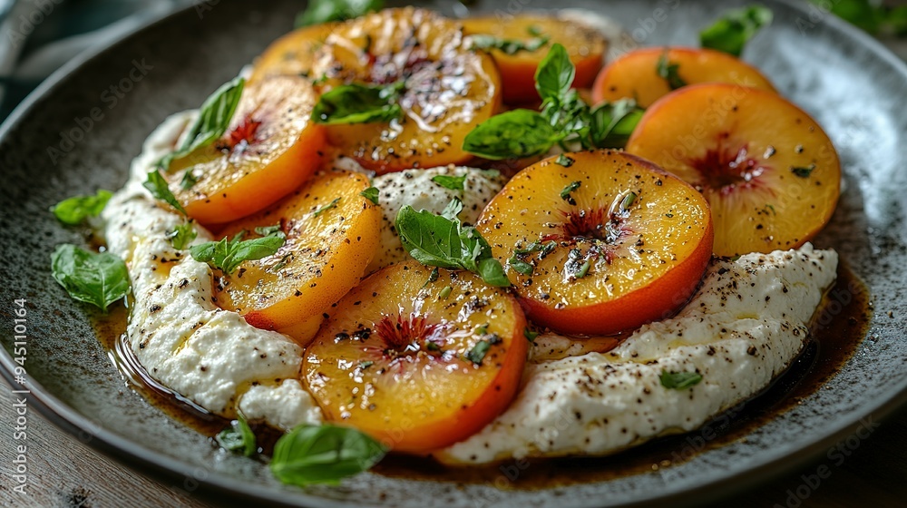 Grilled Peach Salad with Ricotta, Basil, and Black Pepper Grilled Peach Salad with Ricotta, Basil, and Black Pepper