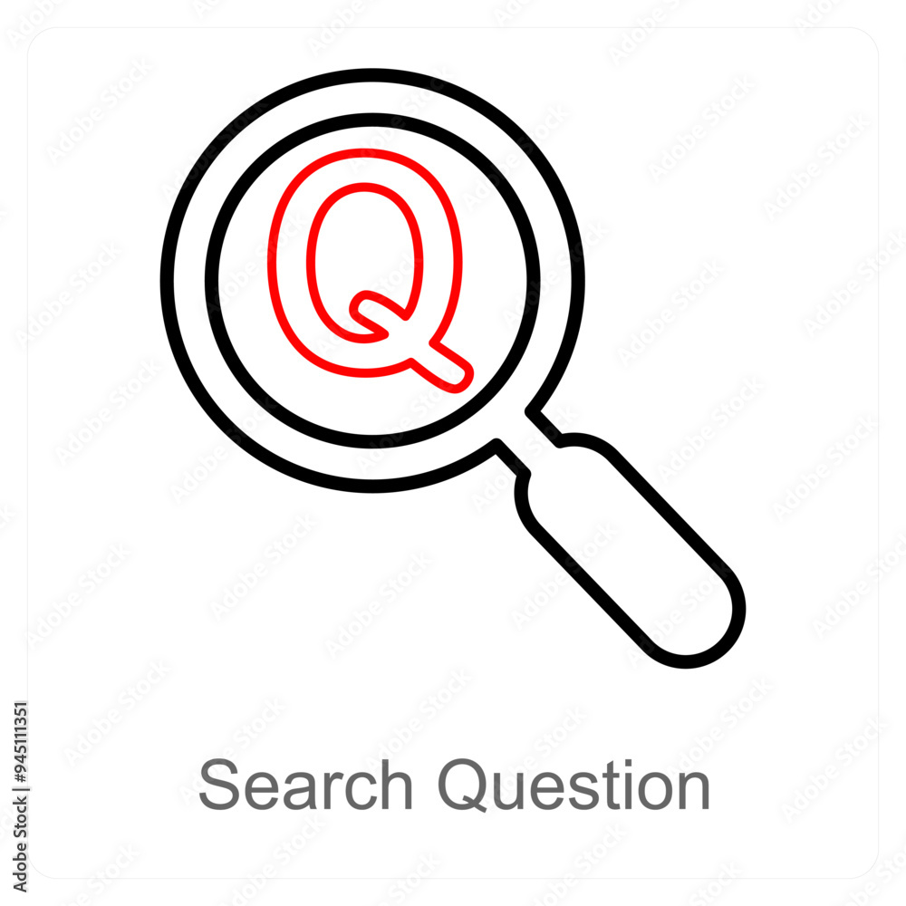 Search Question and find icon concept Search Question and find icon concept