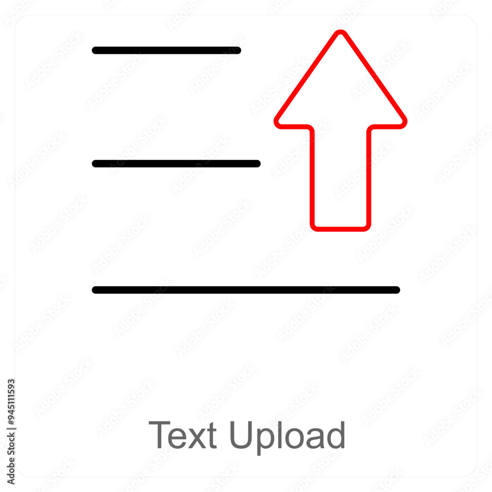 Text Upload and upload icon concept Text Upload and upload icon concept