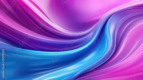 Vibrant abstract wave pattern featuring smooth blends of pink and blue hues, perfect for backgrounds and design projects.