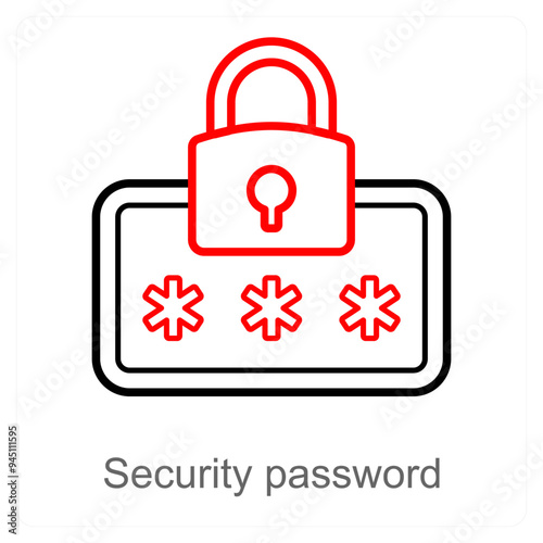 Security Password and security icon concept