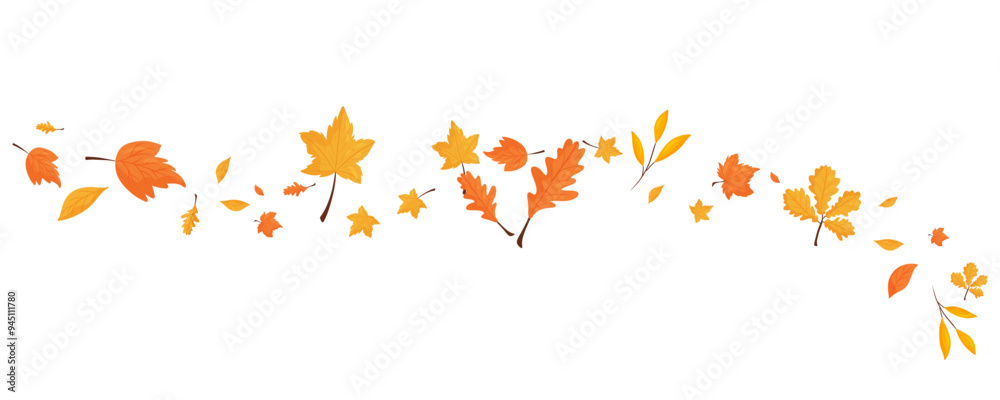 Wave of falling leaves. Leaf fall. Autumn falling leaves on a transparent background. Wave of falling leaves. Leaf fall. Autumn falling leaves on a transparent background.