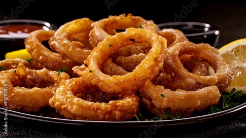 Hispanic Heritage Month Delight: Crispy Golden Calamari with a Zesty Lemon Garnish