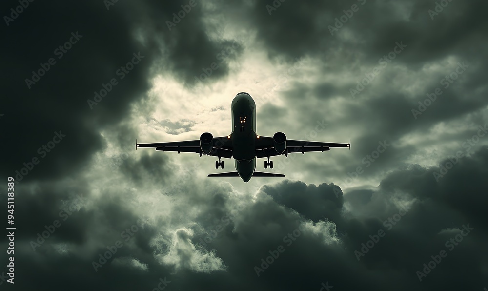 Jet plane in flight. Jet plane in flight.