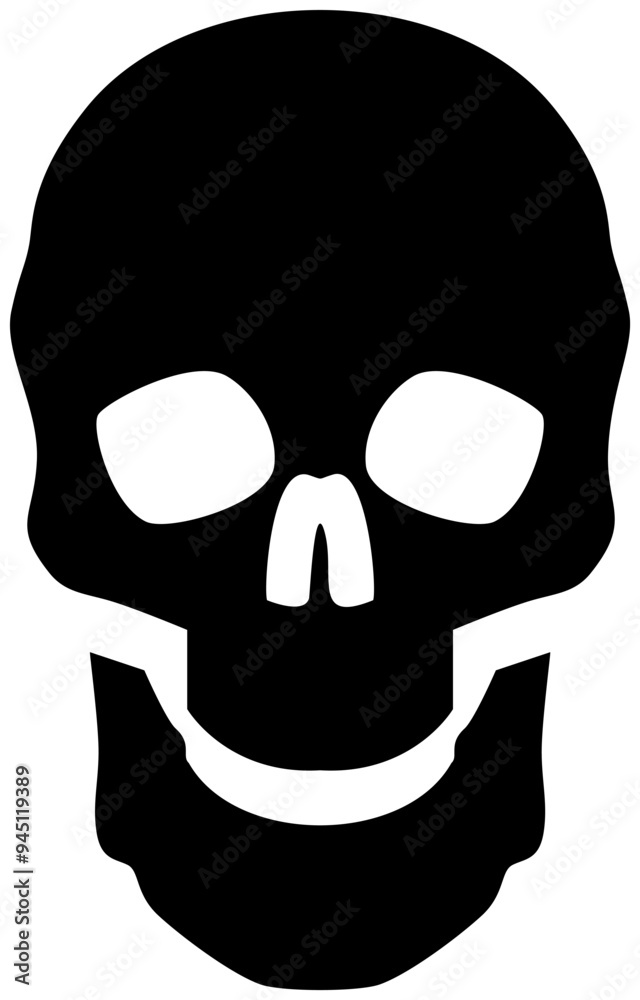 Minimalist vector icon of a skull in black and white, featuring a simple, bold design. Graphic is perfect for use in Halloween themes, logos, warning signs, or any projects requiring a clean visual Minimalist vector icon of a skull in black and white, featuring a simple, bold design. Graphic is perfect for use in Halloween themes, logos, warning signs, or any projects requiring a clean visual