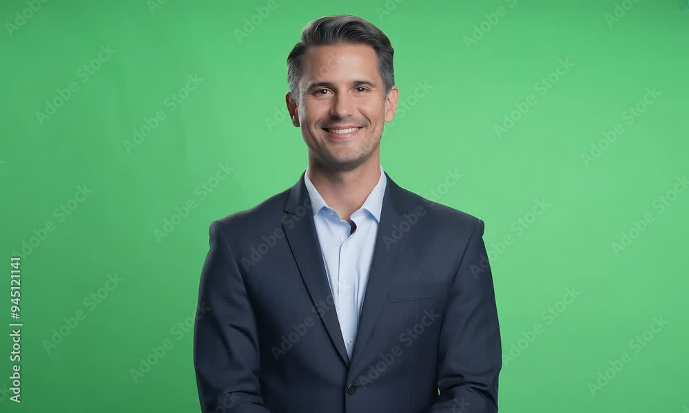 Confident Professional on Green Screen: Business, Success, Portrait Confident Professional on Green Screen: Business, Success, Portrait