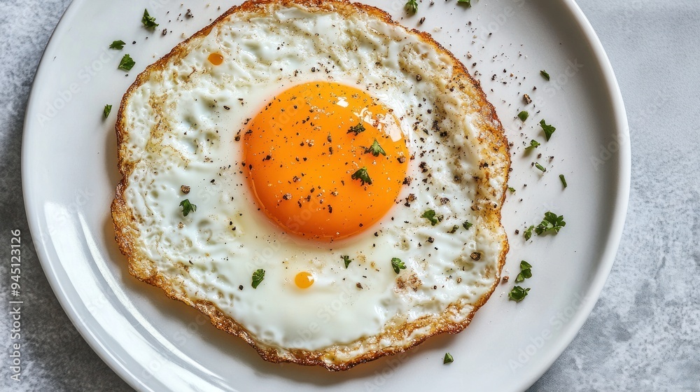 Fried Egg with Parsley and Pepper