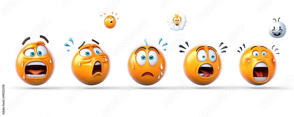 Lineal progression of face emoji from blank circle to fully detailed icon. minimalist, Lineal progression of face emoji from blank circle to fully detailed icon. minimalist,