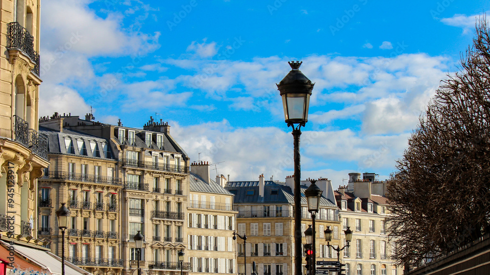 Fototapeta premium フランス パリの街並み、都市風景