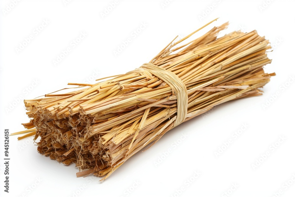 Dried Straw Bundle Isolated on White Background. Dried Straw Bundle Isolated on White Background.