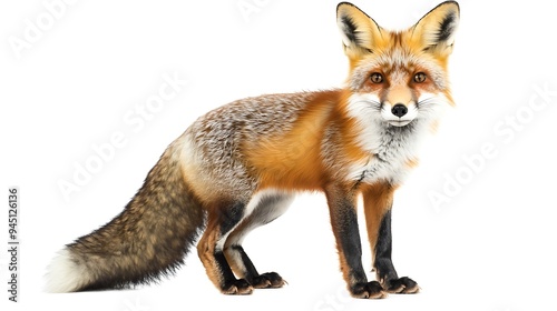 Wallpaper Mural A Curious Red Fox Standing on a White Background Torontodigital.ca