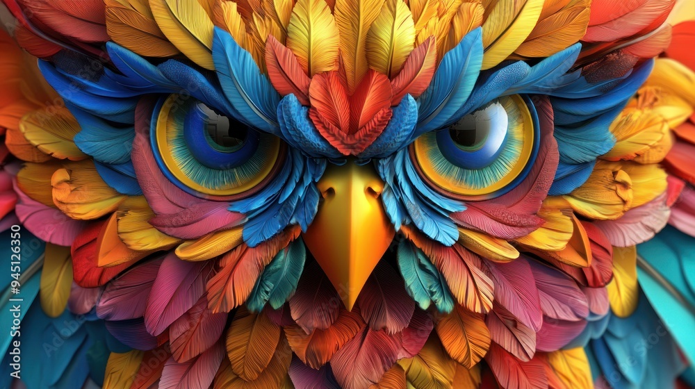 Colorful Owl Feathers Colorful Owl Feathers