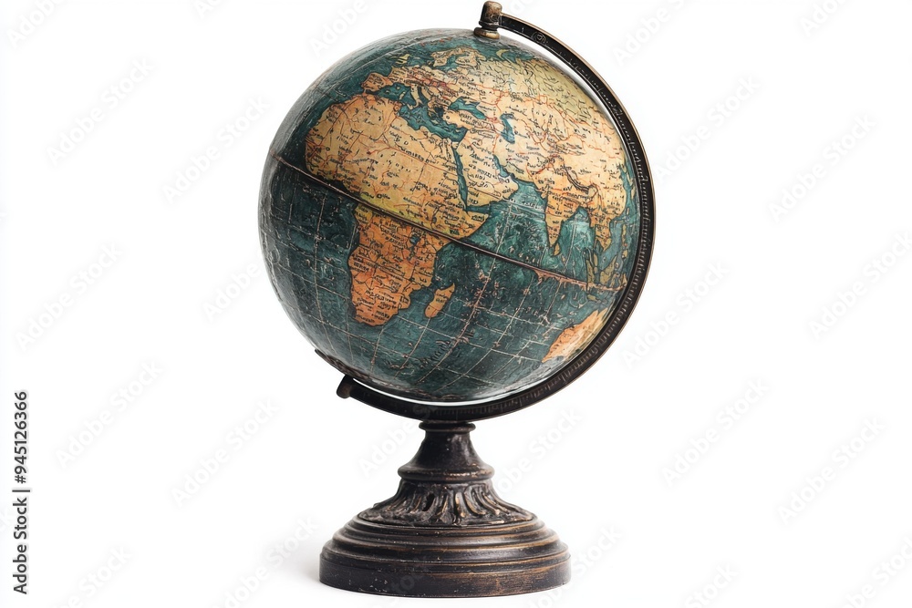 Obraz premium Vintage Globe on White Background.