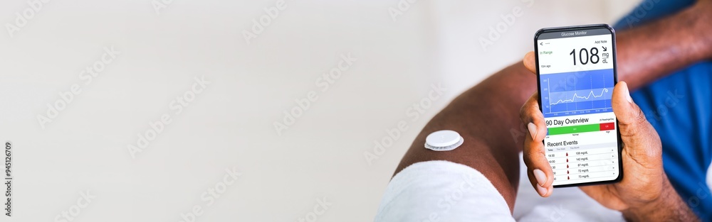 © Andrey Popov - Man Checking Blood Sugar Level On Smart Phone