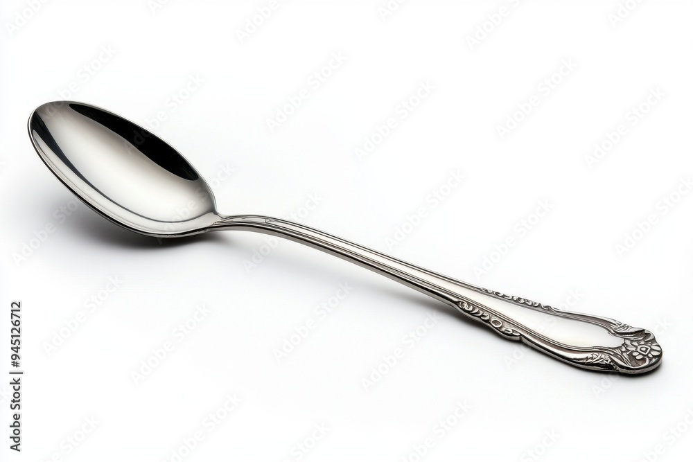 Ornate Silver Teaspoon. Ornate Silver Teaspoon.
