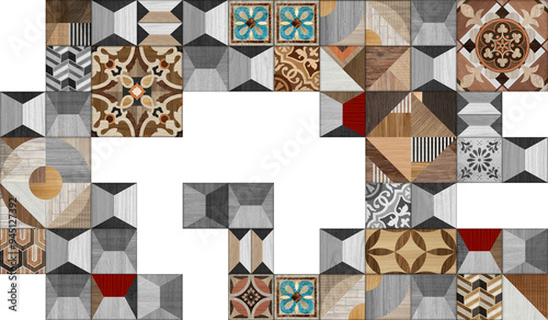 Wallpaper Mural Seamless barber shop pattern illustration. Colorful texture of wood use as natural background.	
 Torontodigital.ca