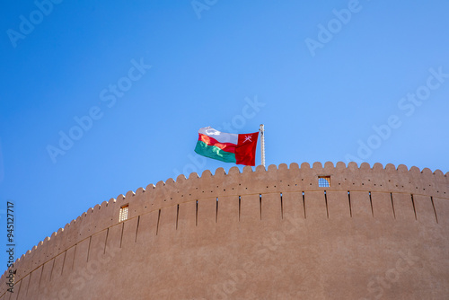 The ancient archaeological castle of Nizwa in the state of Nizwa, Sultanate of Oman photo