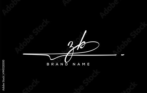ZB letter beauty handwriting vector logo.