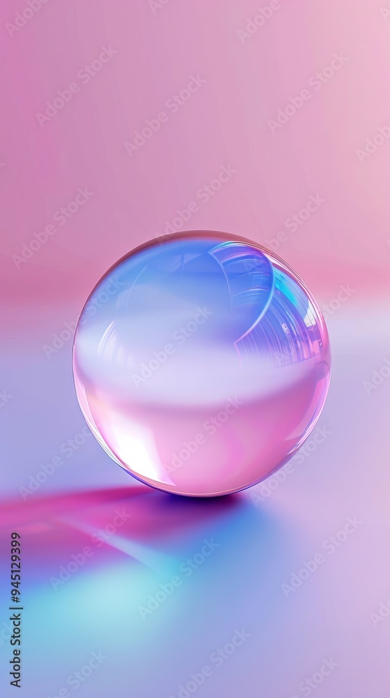 Iridescent Glass Sphere with Soft Gradient Reflection Iridescent Glass Sphere with Soft Gradient Reflection