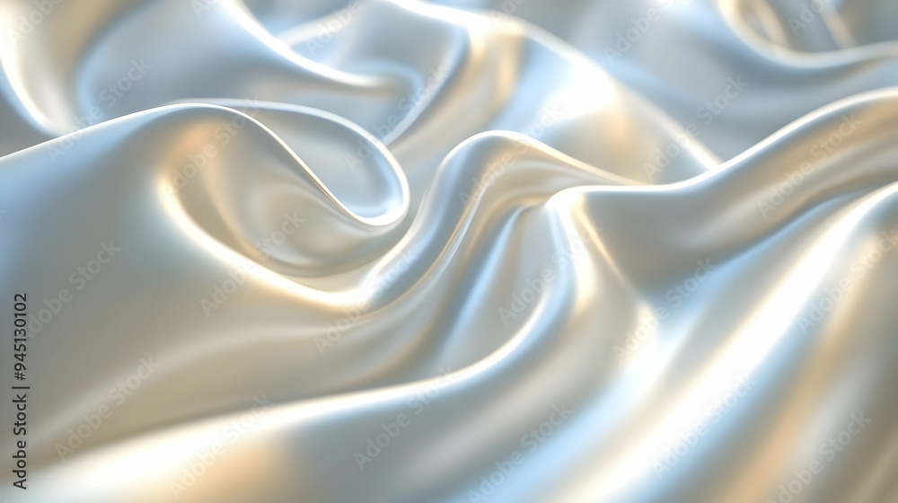 Obraz premium Elegant White Silk Fabric Draped Background Texture