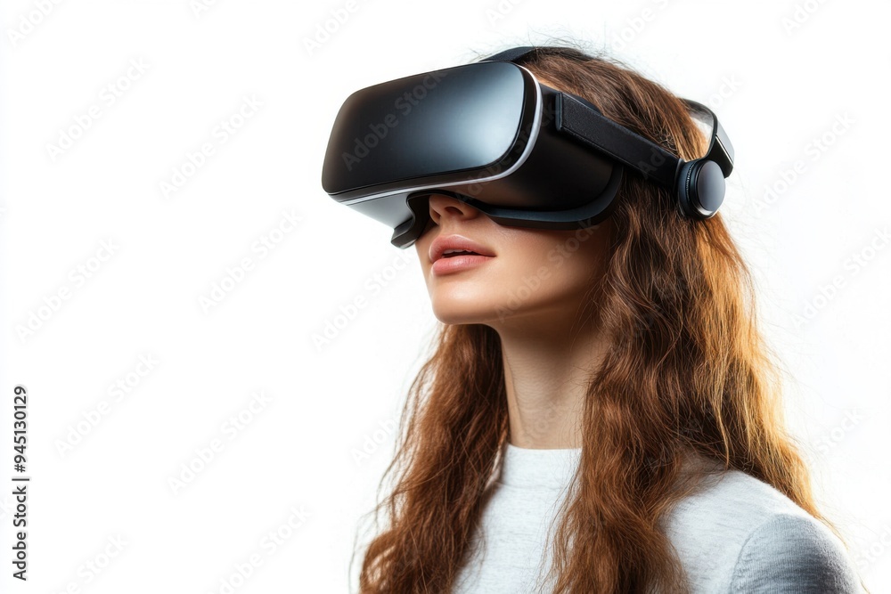 Woman Wearing Virtual Reality Headset Woman Wearing Virtual Reality Headset