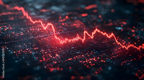 Wallpaper Mural Red Stock Market Graph Showing Decline Torontodigital.ca