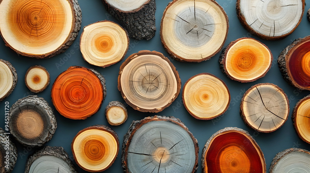 Wood Slice Background Natural Wooden Texture Circular Pattern Rustic Design Tree Rings Wood Grain Crafts DIY Home Decor Rustic Decor Wooden