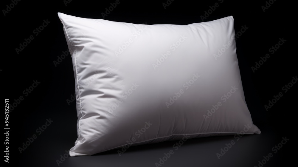 White pillow on black background close up. Neural network ai generated art White pillow on black background close up. Neural network ai generated art