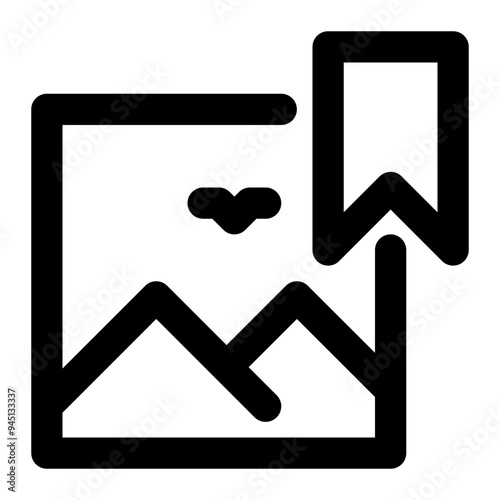 favorite, image, picture, marked, photography outline icon