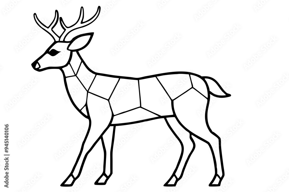 Fototapeta premium deer stained glass design vector illustration on white background