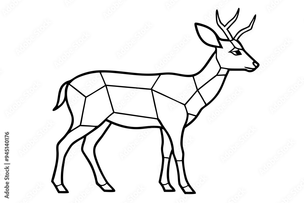 deer stained glass design vector illustration on white background deer stained glass design vector illustration on white background