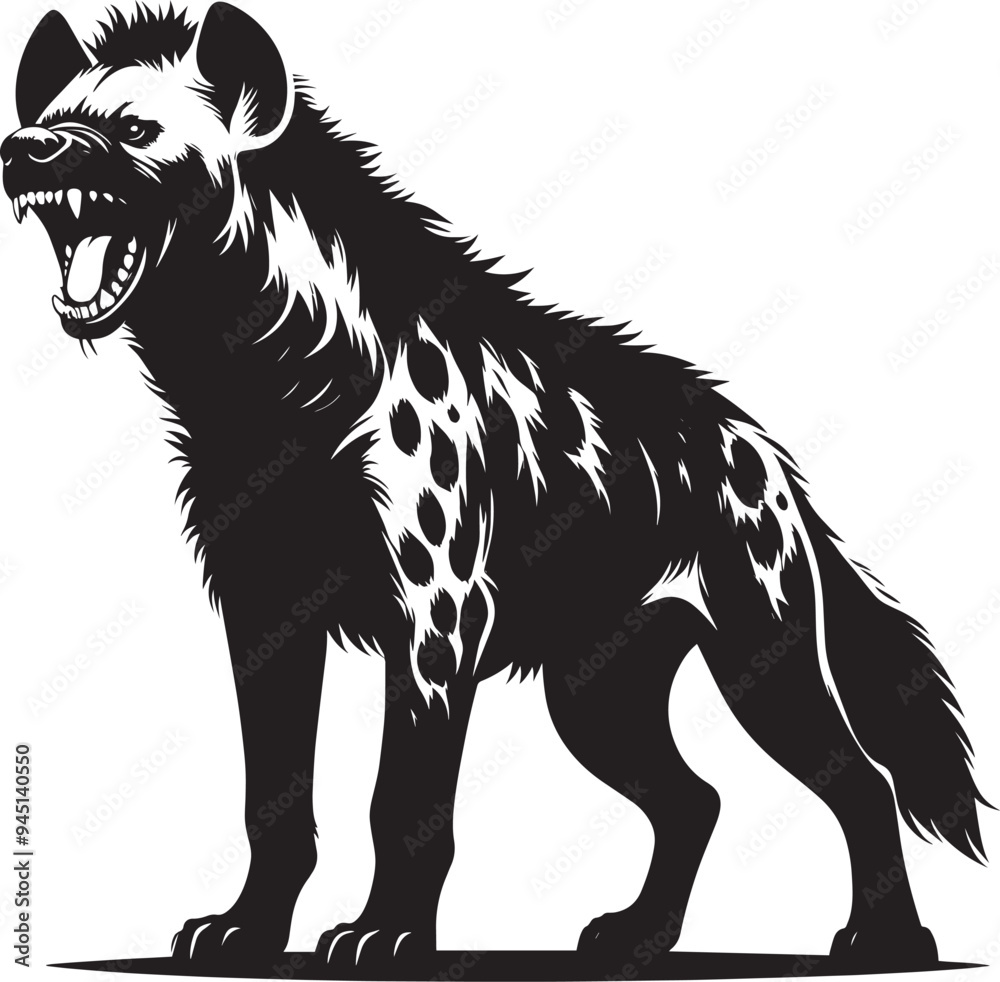 Hyena Silhouette isolated on white background Minimalist hyena vector shape icon Hyena Silhouette isolated on white background Minimalist hyena vector shape icon