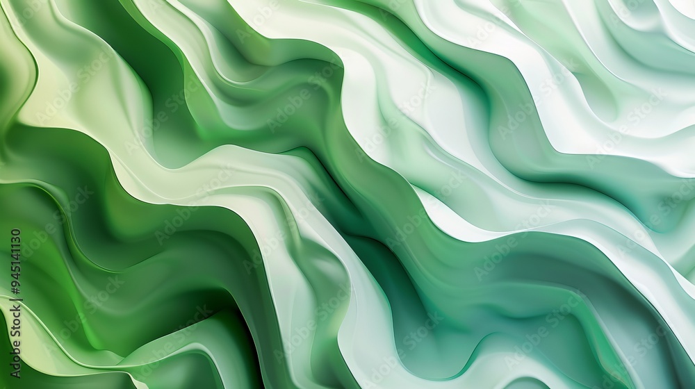 Obraz premium Abstract Green Wave Pattern