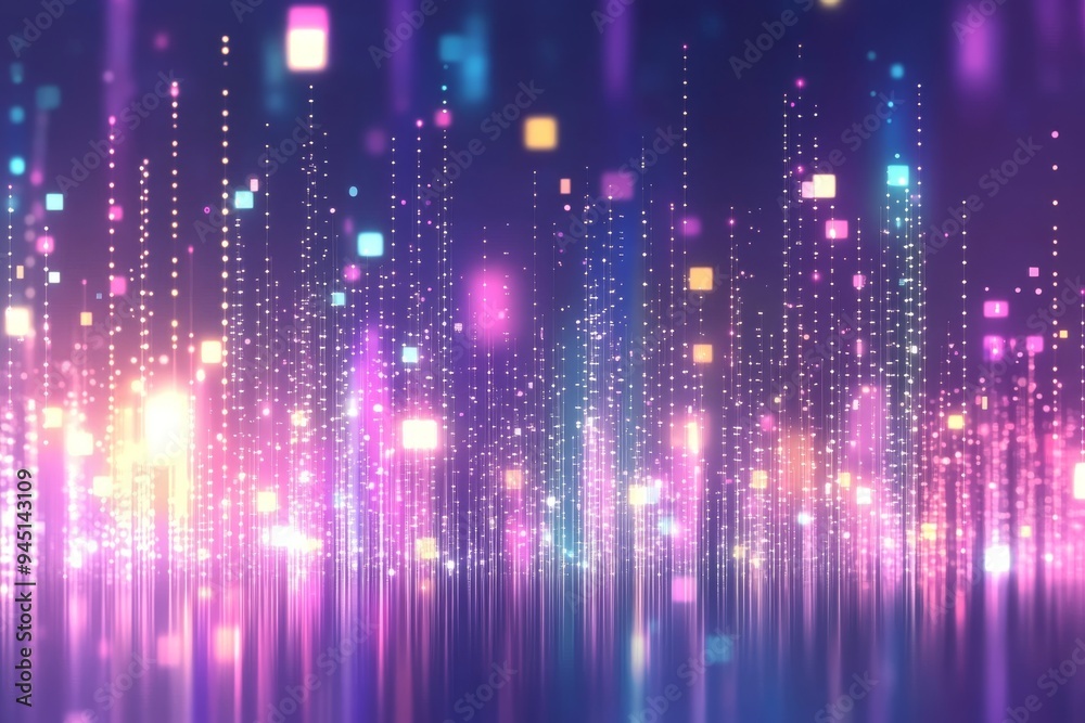 Abstract Vertical Light Bars in a Gradient of Purple and Blue Creating a Futuristic High Tech Vibe in a Digital Cyberpunk Inspired Visual Design Abstract Vertical Light Bars in a Gradient of Purple and Blue Creating a Futuristic High Tech Vibe in a Digital Cyberpunk Inspired Visual Design