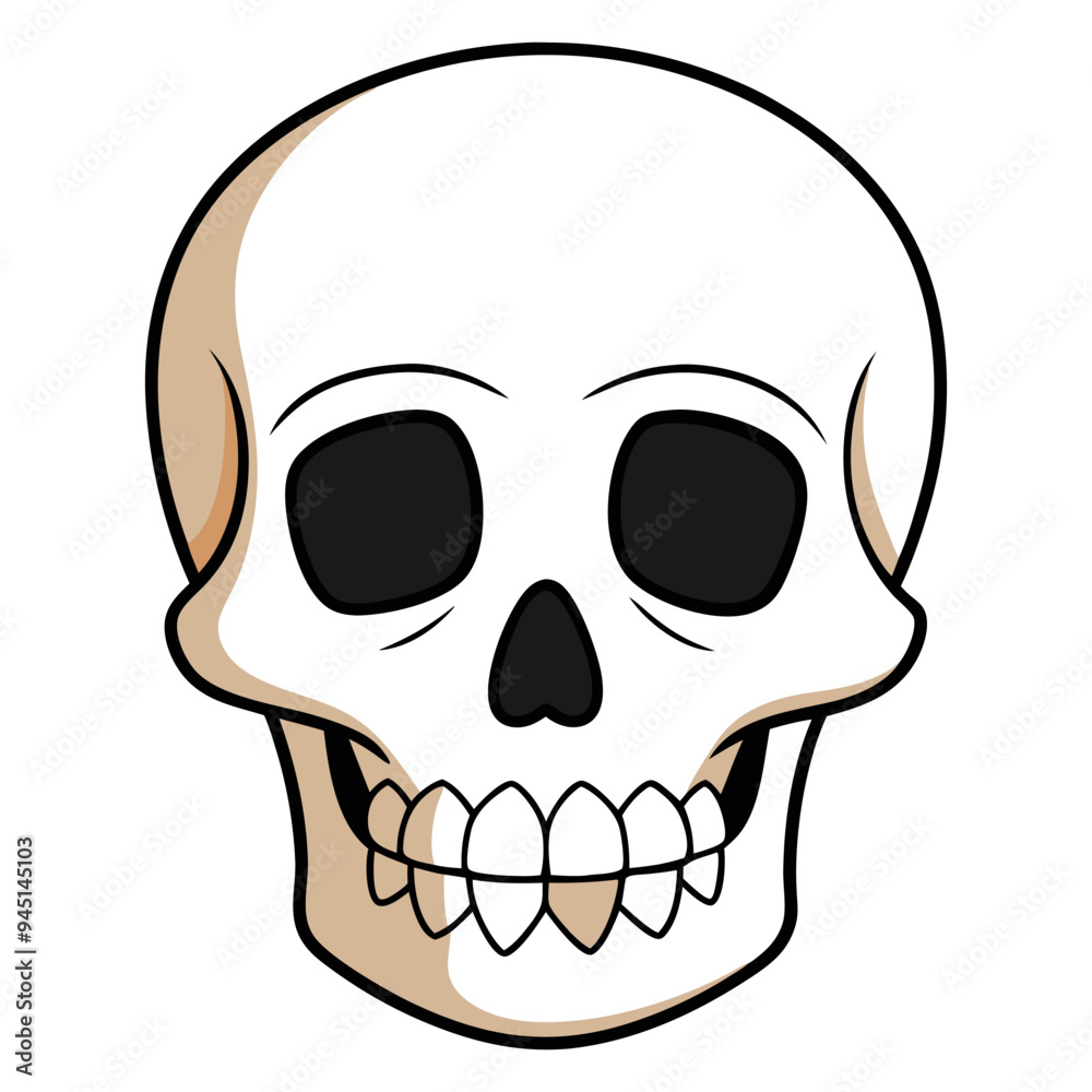 Human Skull Carton Vector Illustration Human Skull Carton Vector Illustration