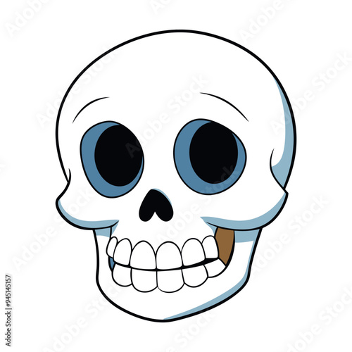 Human Skull Carton Vector Illustration