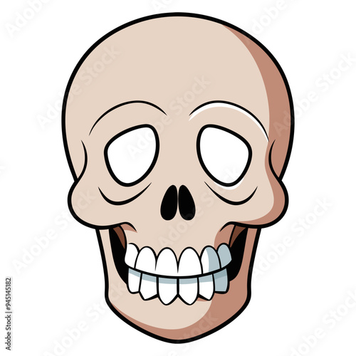 Human Skull Carton Vector Illustration