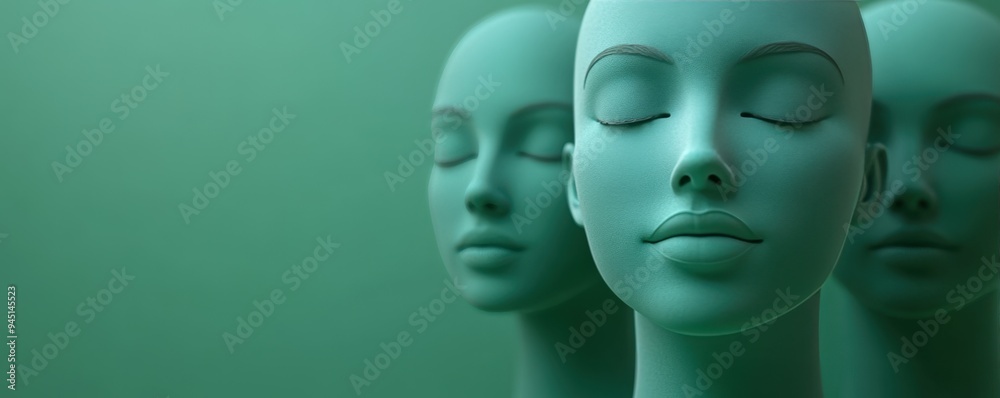 3D Blender style, HR management icons, diversity symbols, isolated background, close-up, no facial features, green background, studio lighting 3D Blender style, HR management icons, diversity symbols, isolated background, close-up, no facial features, green background, studio lighting