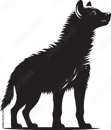 Hyena Silhouette isolated on white background Minimalist hyena vector shape icon