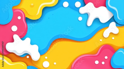 Vibrant abstract liquid background, perfect for banners, featuring smooth textures in a modern cartoon style. Eyecatching and dynamic